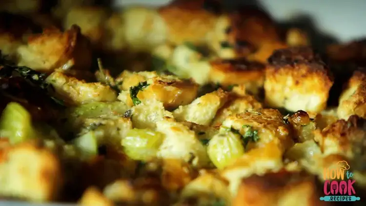 Baking traditional stuffing recipe