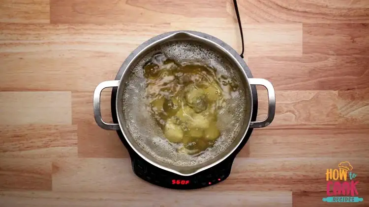 Boiling potatoes for potato salad recipe