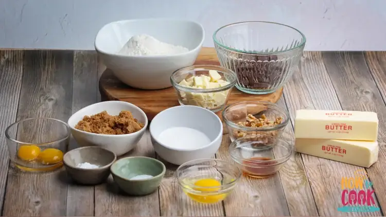 Browned butter chocoate chip cookie ingredients