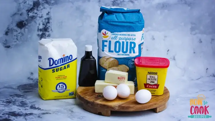 Ingredients for making brownies