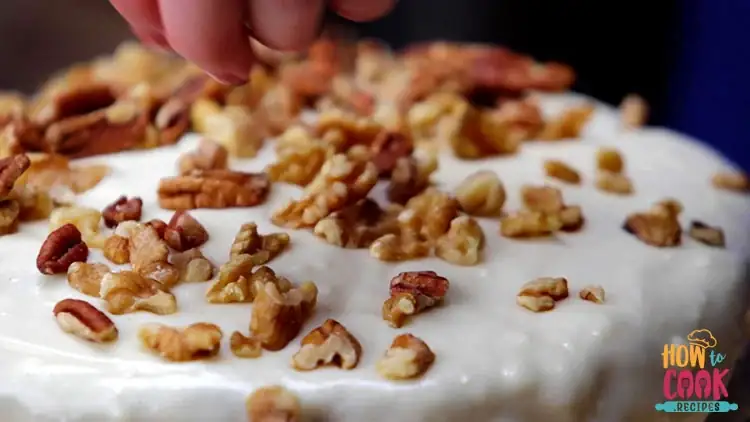 Chopped walnuts topping for carrot cake