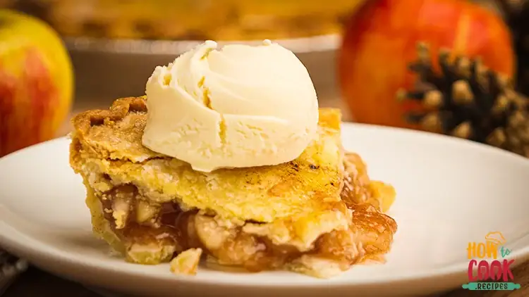 Homemade apple pie with vanilla ice cream