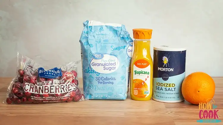 Homemade cranberry sauce ingredients