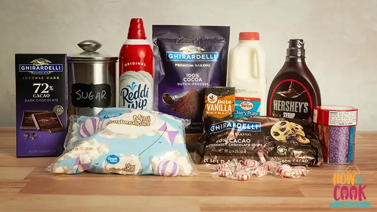 Homemade hot chocolate ingredients