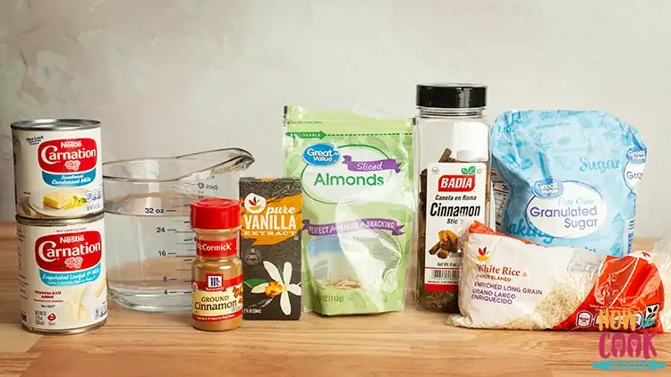 Homemade horchata ingredients