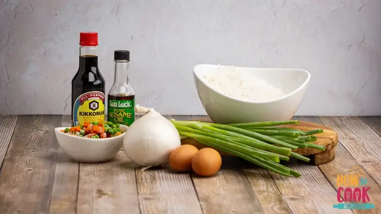 Ingredients for cooking fried rice