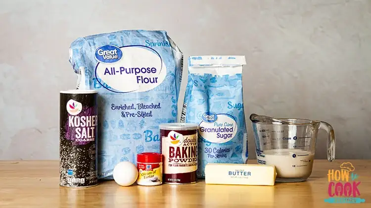Ingredients for making biscuits