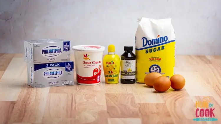 Ingredients for making cheesecake