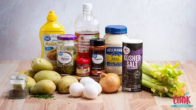 Ingredients for making potato salad