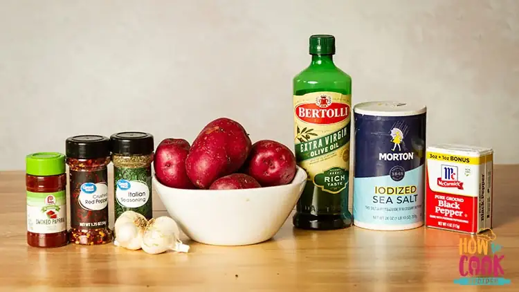 Ingredients for making roasted potatoes