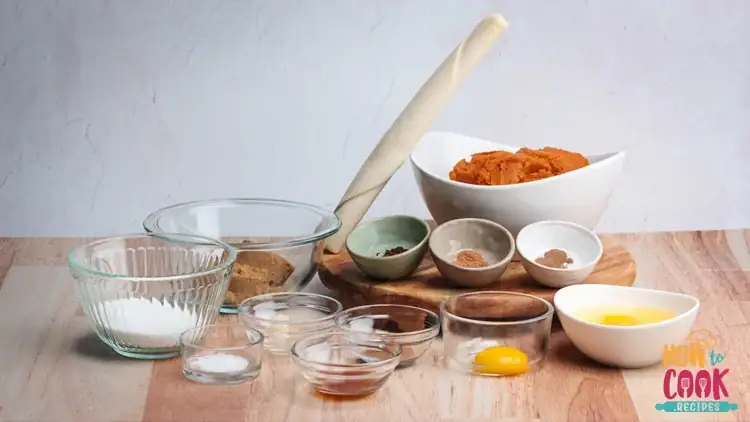 Ingredients for making pumpkin pie